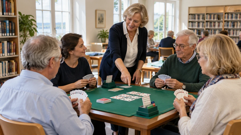 Des débutants découvrant les cartes avec un animateur